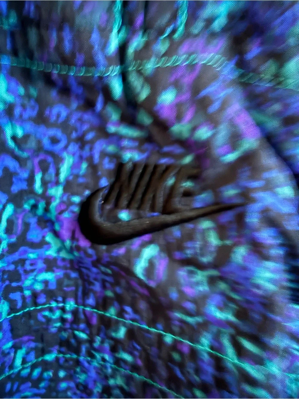 Vintage 90s Nike Half Zip Hooded Windbreaker Anorak Jacket Blue Teal Purple L